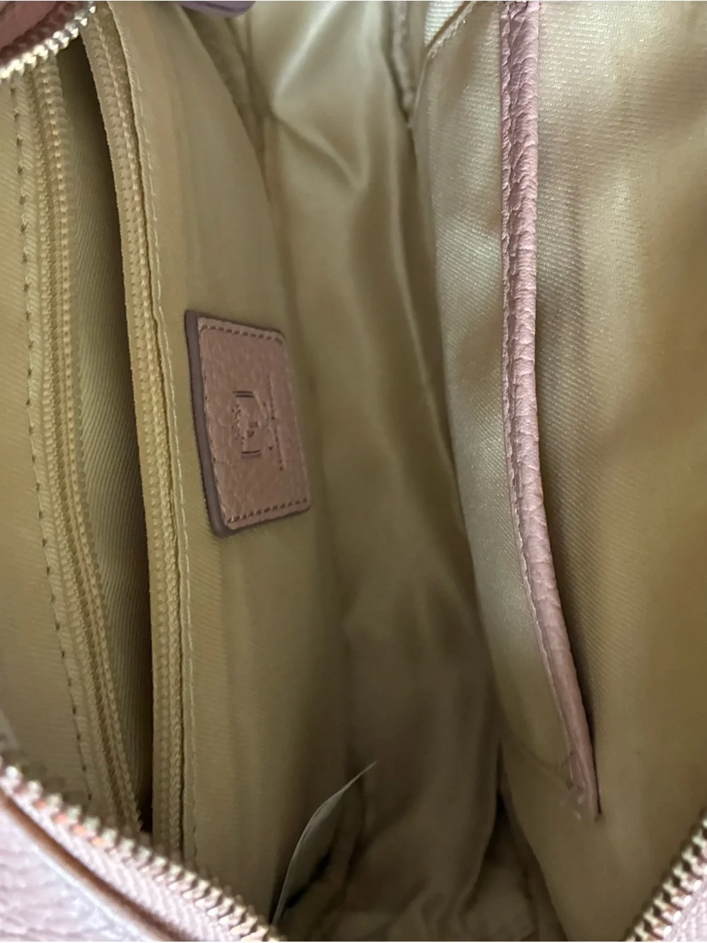 Pebbled Leather Crossbody Bag in Light Blush